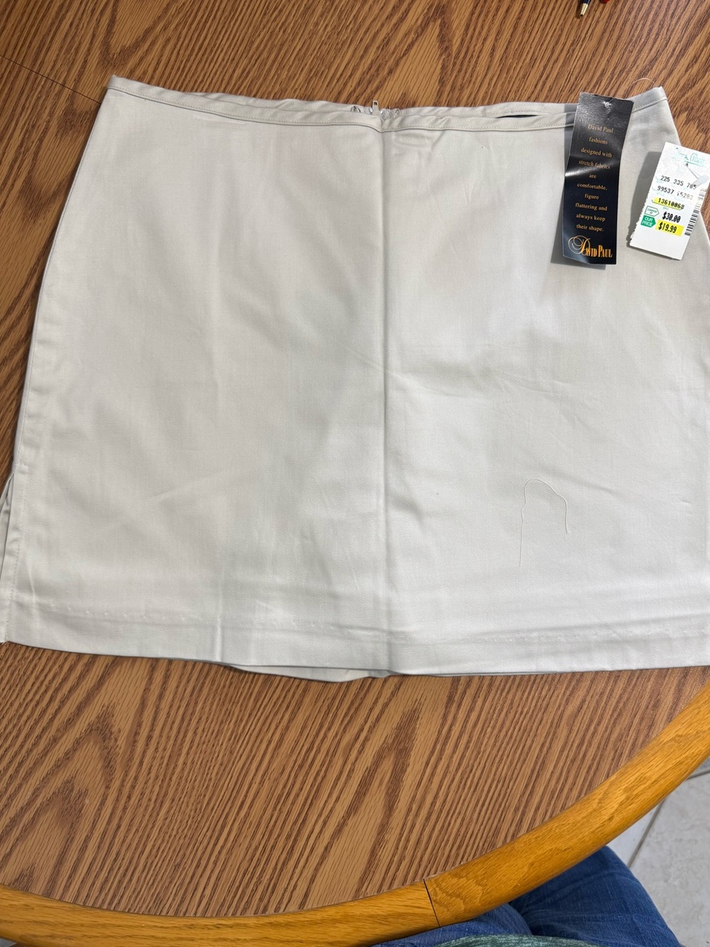 NWOT Skort Khaki, Stretchy, Zipper , 4” Inseam Shorts, Nice Sheen and Soft Feel.